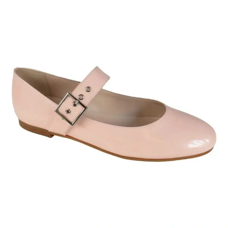 Blush Patent Leather Strap for Girl by London Kids - Stylish and elegant Mary Jane shoes for girls