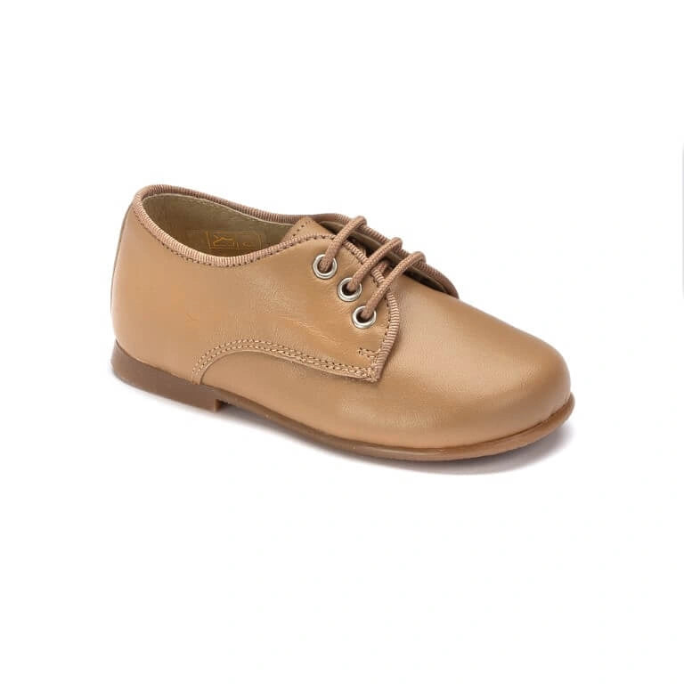 1053 Taupe Leather Toddler Lace-Up Shoe