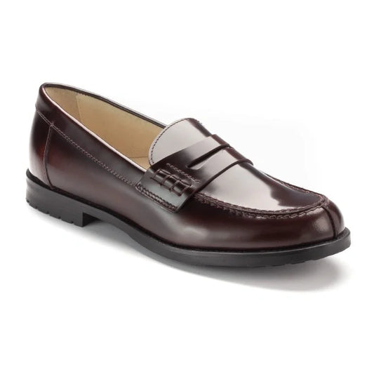 Bordo Polished Leather Hard Loafer for Boy or Girl by London Kids - Kids Fashion