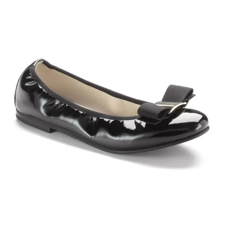 Black Patent Leather Flats for Girl by London Kids - Ballet Flat With Bow