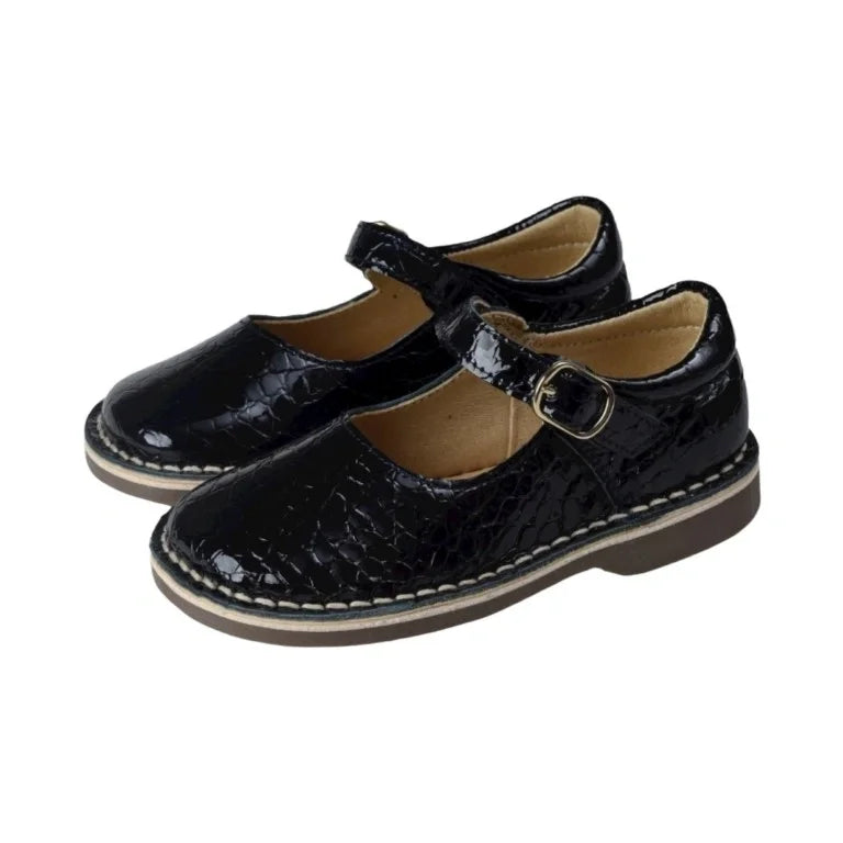 Navy patent leather strap shoes for girls by Clarys - London Kids casual strap shoes