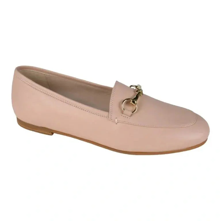 Stylish Blush Soft Leather Flat Loafers for Girls and Boys by London Kids