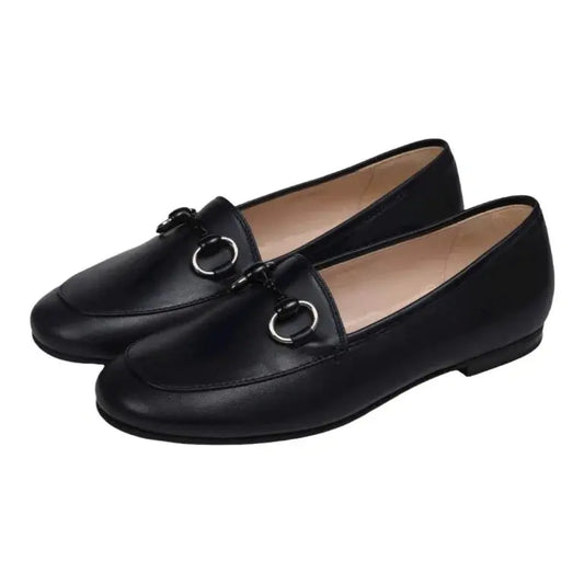 Navy soft leather flat loafer for girl or boy by London Kids - stylish and versatile