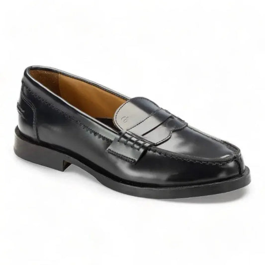 Navy polished leather hard loafer for boy or girl by Galluci - stylish and durable