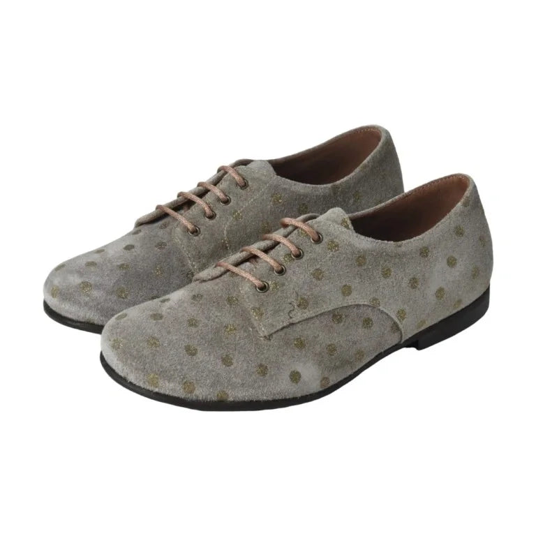 Taupe suede lace-up shoes for boys and girls by Pepe