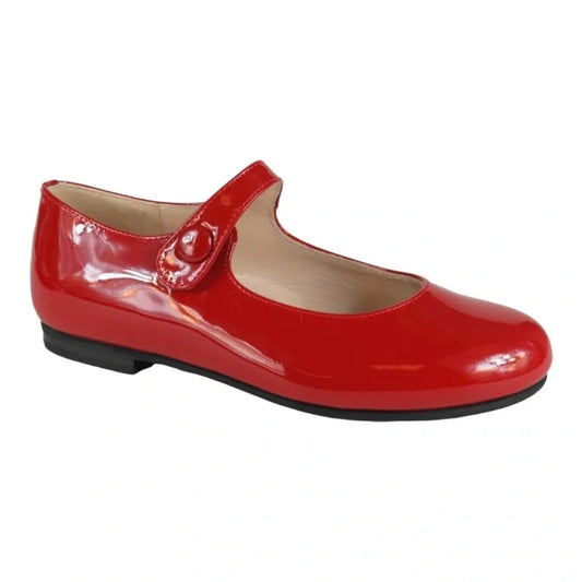 Red Patent Leather Strap for Girl by London Kids - Red Patent Leather Strap for Girl by London Kids crafted in Italy, perfect for dressy occasions.