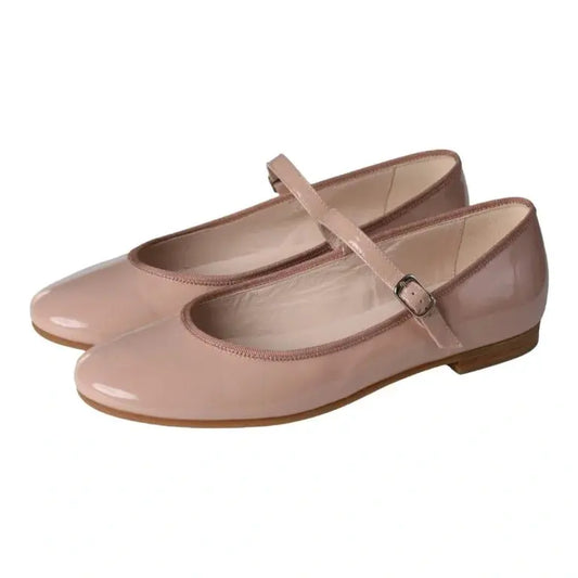 Pink Patent Leather Strap Shoe for girls by London Kids - Pretty Ballerinas