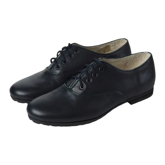 Navy Soft Leather Lace shoes for girl by London Kids - navy color, soft leather material, casual style