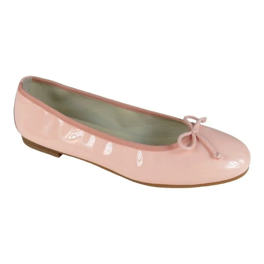 Blush Patent Leather Flats for Girl by London Kids - Bow Ballet Flat in Blush Patent Leather