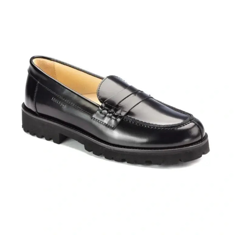 Navy Polished Leather Loafer for Girl or Boy by London Kids - School Loafer