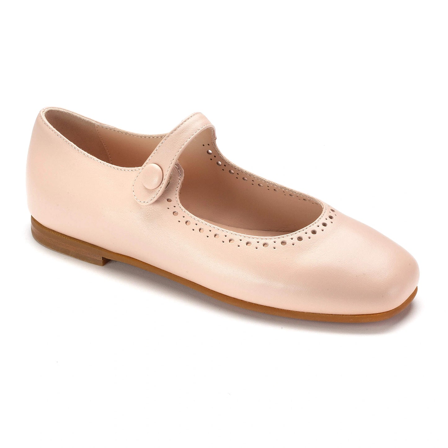 1577 - Soft Pink Leather Girls MaryJane Summer Strap