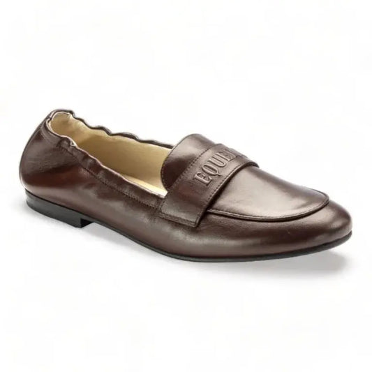 Stylish brown soft leather flat loafer for girls, teens, and women by London Kids