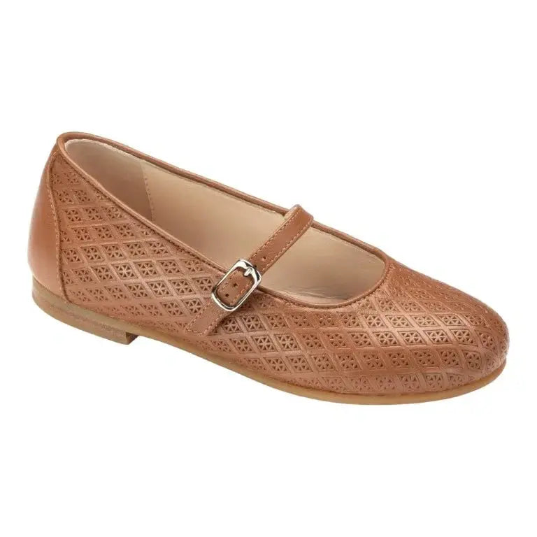 Tan soft leather strap for girl by London Kids, perfect for dress occasions