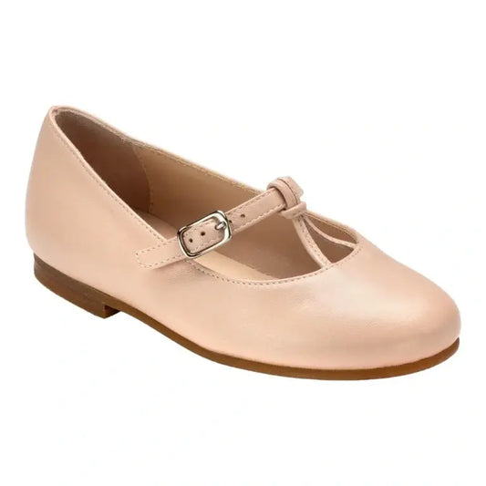 Nude soft leather strap for girl by London Kids - stylish and comfortable strap for girls.