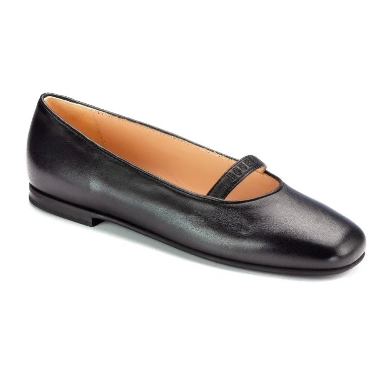 Black Soft Leather Flats for girls, teens, and women by London Kids - ballet flats in black soft leather.