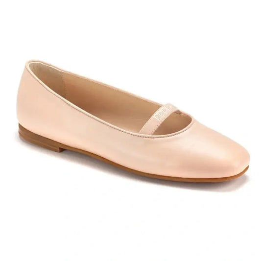 Nude soft leather flats for girls, teens, and women by London Kids - ballet flats in nude soft leather.