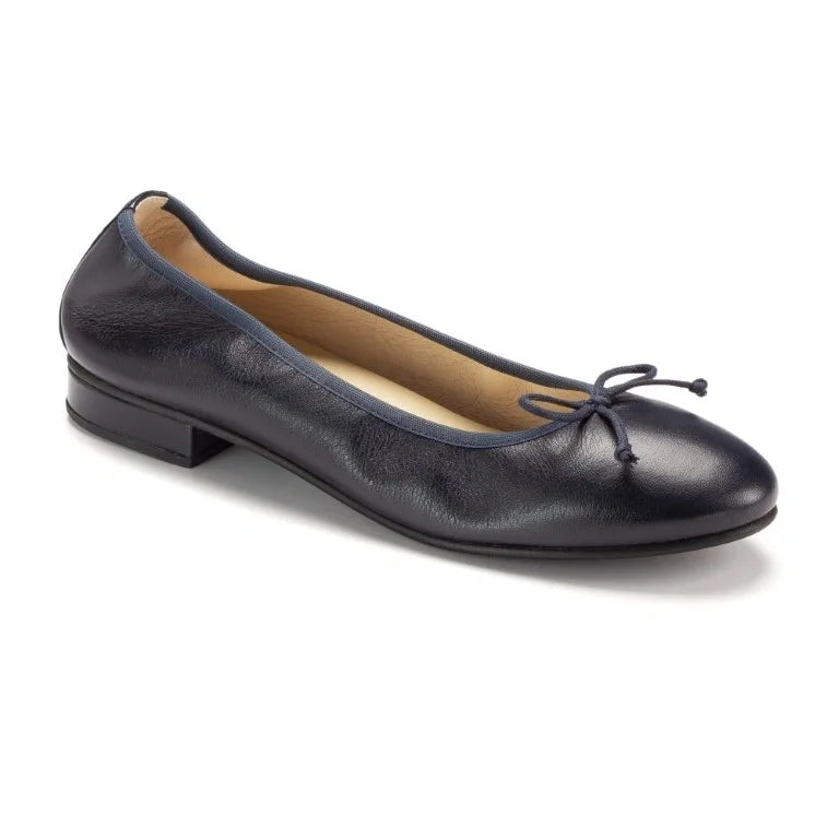 Navy soft leather flats for teen and women by London Kids