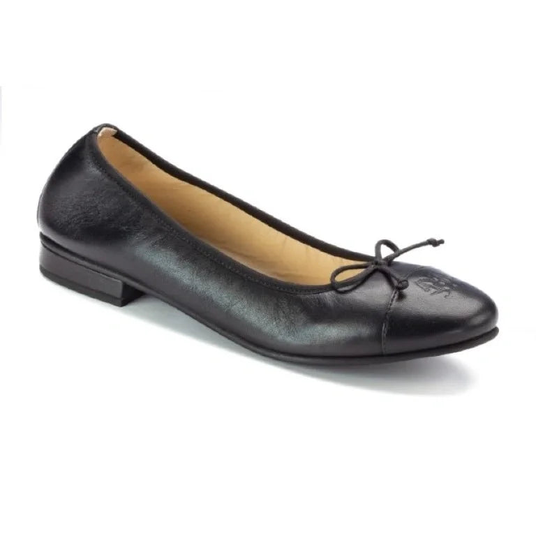 1852 - Black Leather "1852 - Black Leather Flats by London Kids, Teen Shabbos Shoe"