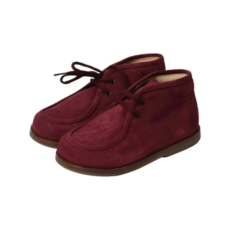 Red suede lace toddler shoes by Beberlis - London Kids