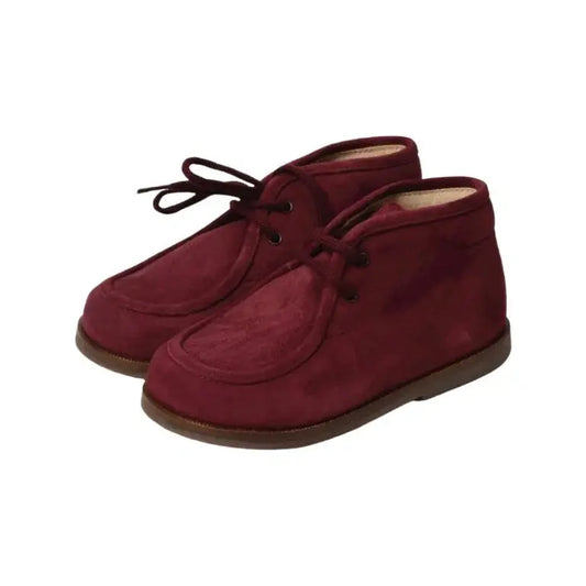 Red suede lace toddler shoes by Beberlis - London Kids