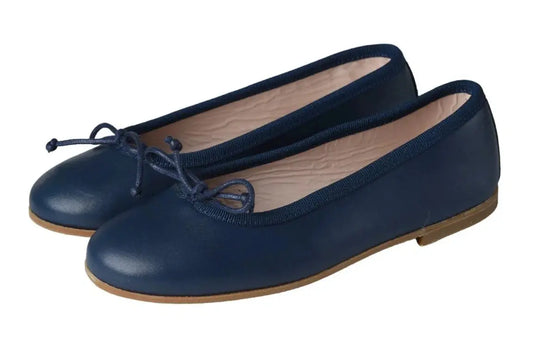 Navy soft leather flats for girls, teens, and women by Galluci - London Kids