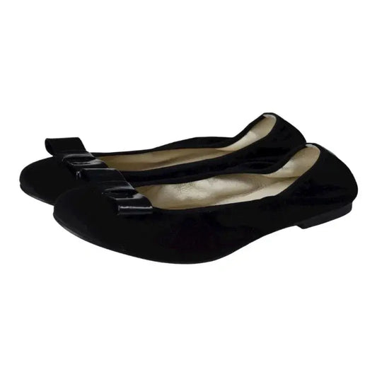 Stylish Black Velvet Flats for girls by London Kids, ideal for dressy occasions