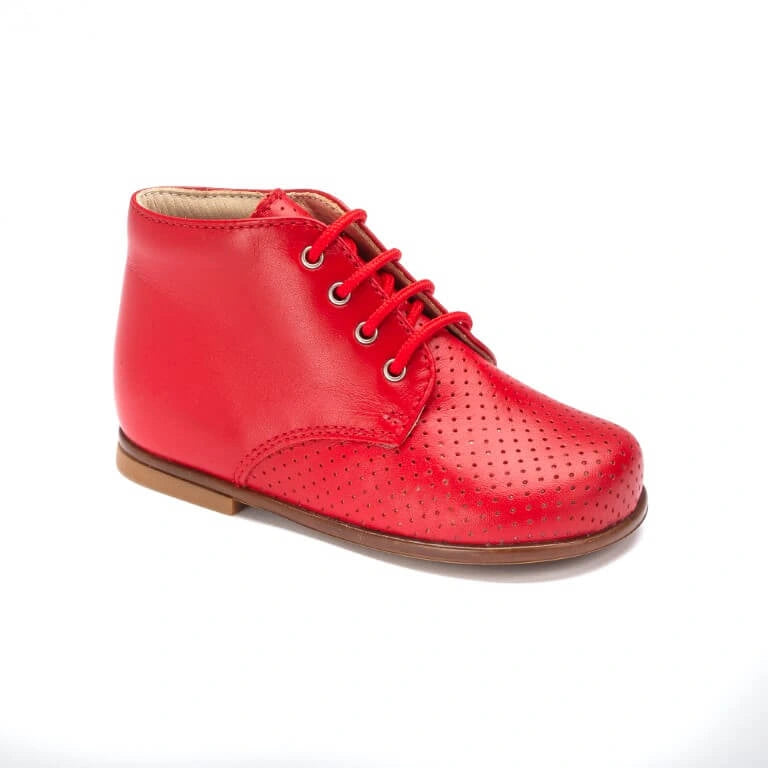 23726 - Toddler red leather lace-up summer high top shoes