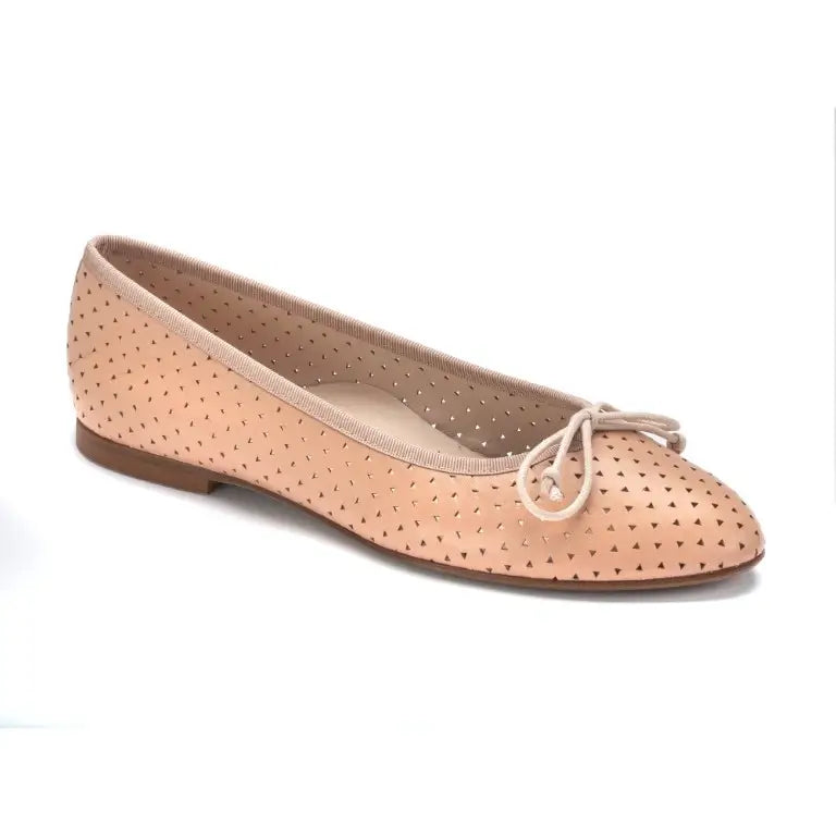 24309 - Soft Pink Leather Girls Summer Bow Shoe with Decorative Bow