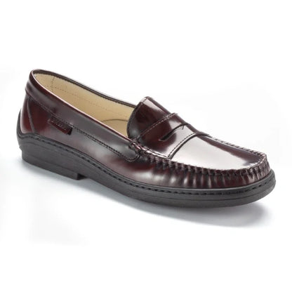 Bordo Polished Leather Soft Loafer for Girl by London Kids - elegant and comfortable soft loafer for girls