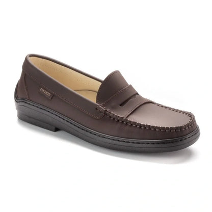 Brown Sahara Leather Soft Loafer for Girl by London Kids - Brown color, Sahara leather material, perfect for casual wear.