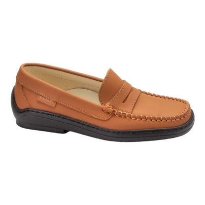 Tan Sahara Leather Soft Loafer for Girl by London Kids - Casual Loafer