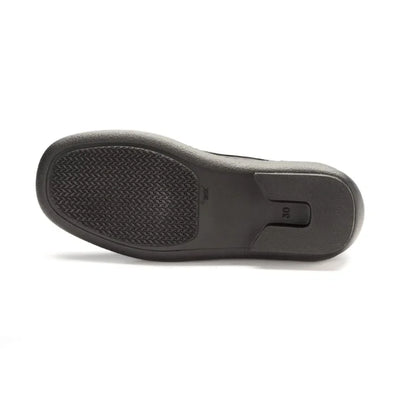 Sole of Trendy Black Sahara Leather Velcro shoes for boys by London Kids, perfect for casual wear.