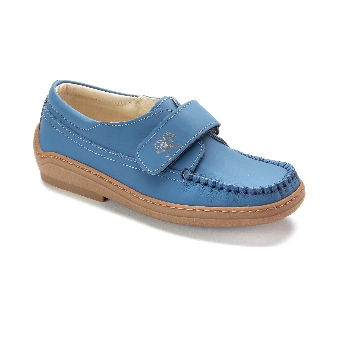 2513 Sky Blue Sahara Boys Velcro Shoe, made in Italy