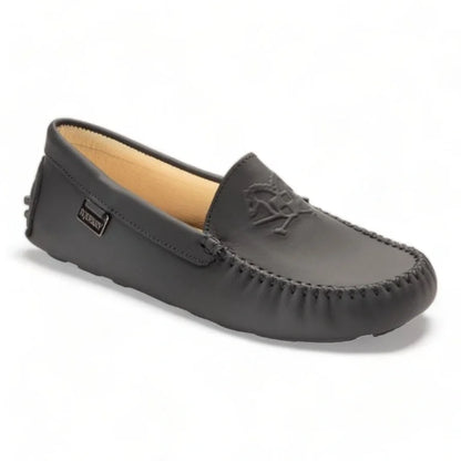 Black Sahara Leather Soft Loafer for Girl by London Kids - Black Sahara Leather Soft Loafer for Girl by London Kids, perfect for casual wear.