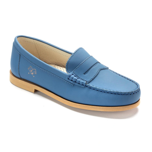 Sky Blue Sahara Girls School Loafer from Italy