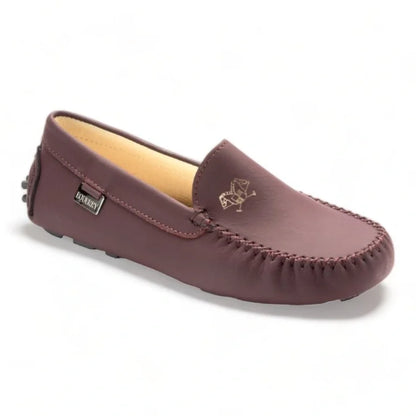 Bordo Sahara Leather Soft Loafer for Girl by London Kids - fashionable and comfortable loafers for girls