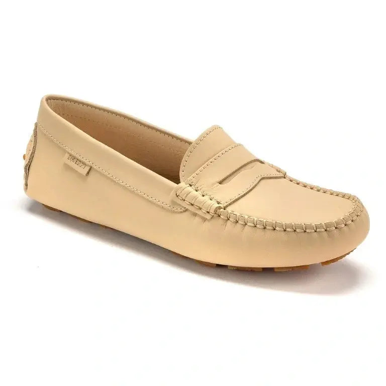 Beige Sahara Leather Soft Loafer for Girl by London Kids - stylish and comfortable loafers for girls