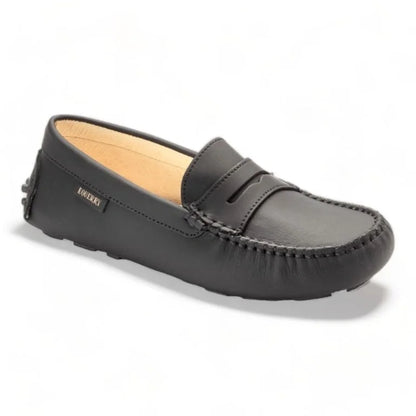 Black Sahara and Beige Girls Mocassin Loafer designed in Italy