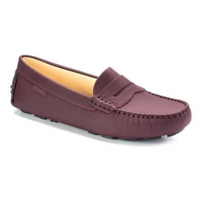 Stylish Bordo Sahara Leather Soft Loafer for girls by London Kids, perfect for casual occasions.