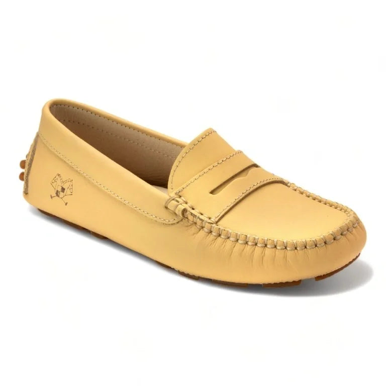 Yellow Sahara Leather Soft Loafer for Girl by London Kids - yellow leather soft loafer for girls.