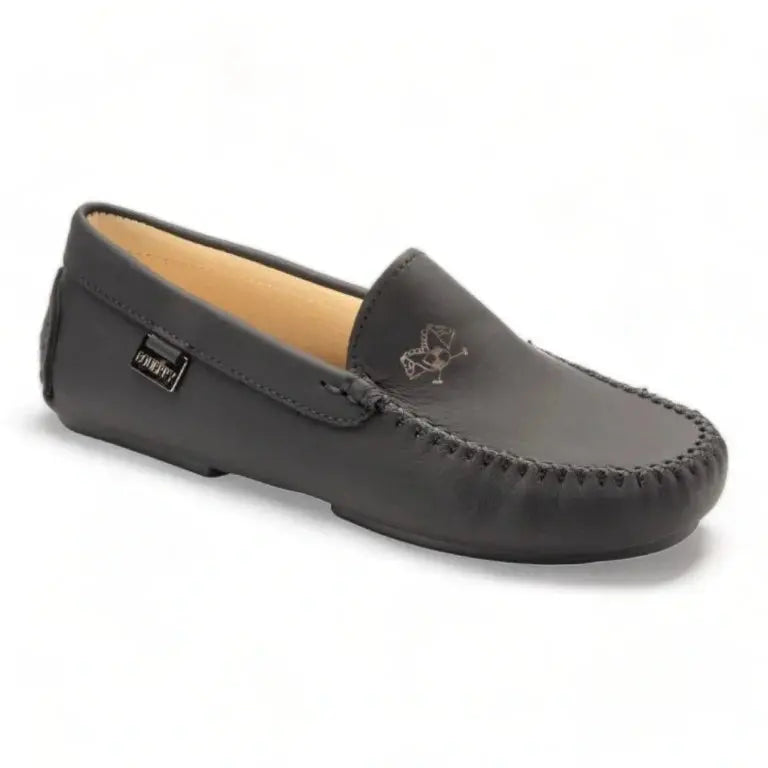 Black Sahara Leather Soft Loafer for Girls Teens Women by London Kids - Casual Wear