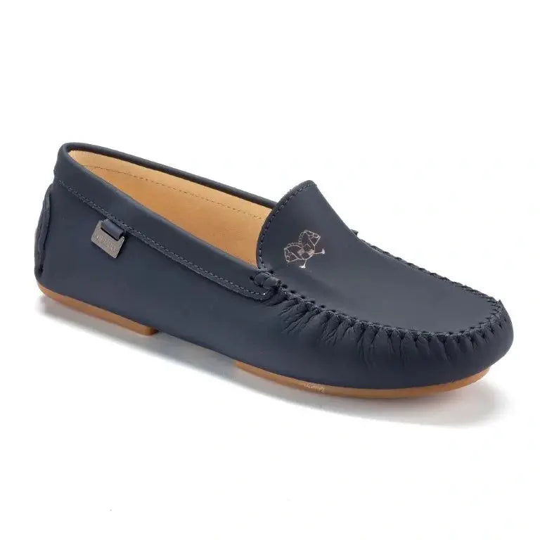 Navy and beige soft loafer for girls, teens, and women by London Kids