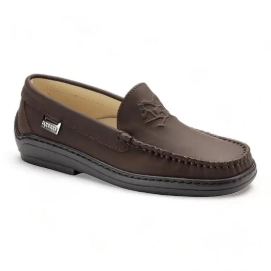 Brown Sahara Leather Soft Loafer for Girl by London Kids - Elegant and Comfortable Girls' Loafer