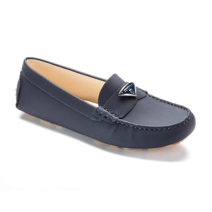 Navy Sahara with Beige Sole Girls Mocassin Loafer