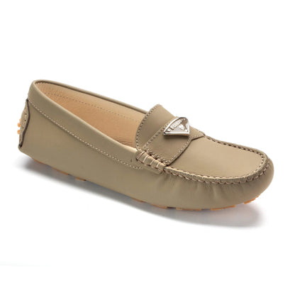 Image of 2677 Taupe Sahara Girls Moccasin Loafer