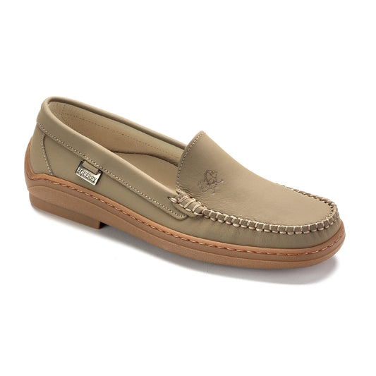 2693 Taupe Sahara Girls Moccasin, classic and soft loafer made in Italy