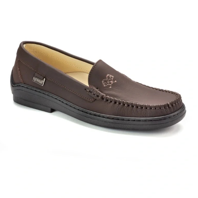 Brown Sahara Leather Soft Loafer for girl by London Kids - image showing a stylish and comfortable loafer in brown Sahara leather.