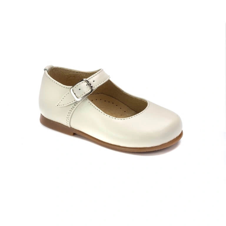 Toddler girl beige leather Mary Jane dress shoe