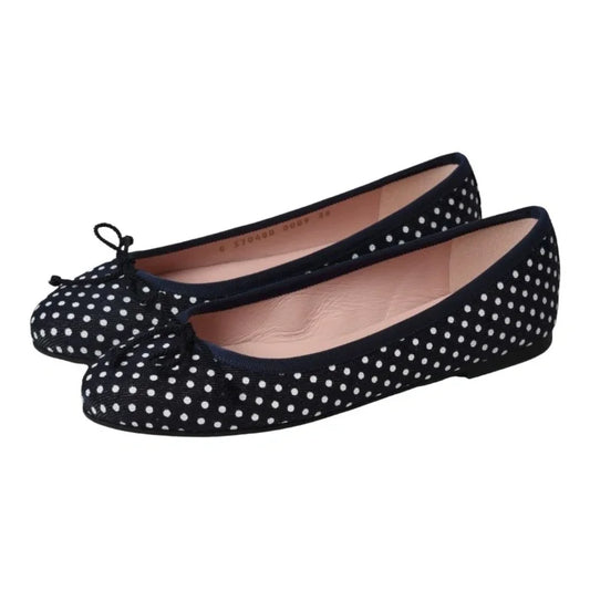 Navy micro flats for teen/women by Pretty Ballerinas - ballet flat with bow