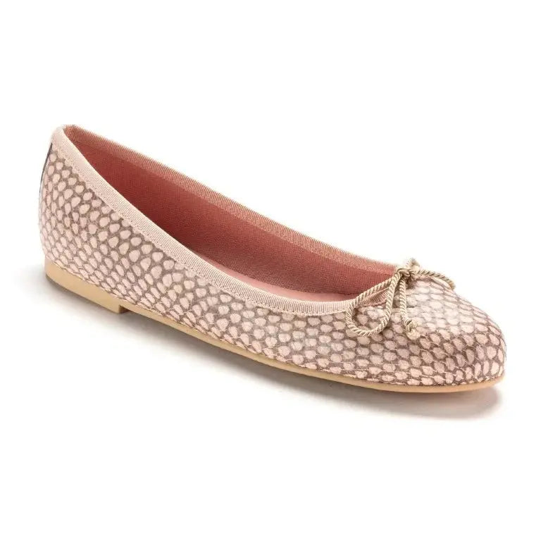 Pink soft leather flats for teen/women by Pretty Ballerinas - pink ballet flats with bow